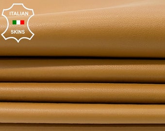 OCHRE BROWN Soft Italian Lambskin Lamb Sheep Leather pack 2 hides skins total 10sqf 0.8mm #B9928