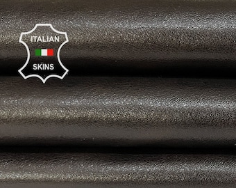 DARK BROWN SHINY Vegetable Tan Soft Italian Lambskin Lamb Leather skin 6+sqf 0.8mm #B6980