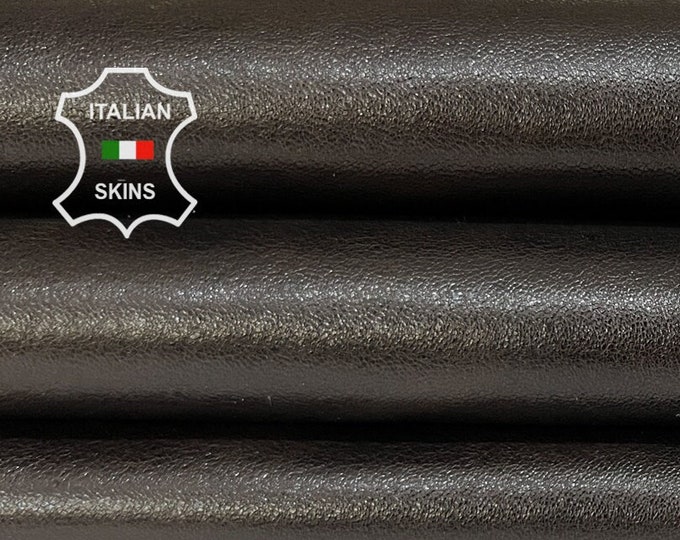 DARK BROWN SHINY Vegetable Tan Soft Italian Lambskin Lamb Sheep Leather hide hides skin skins 6+sqf 0.8mm #B6980