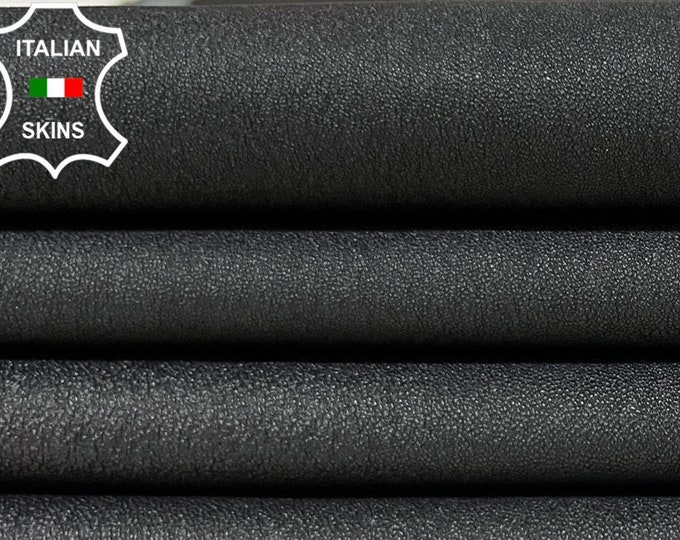 BLACK  ROUGH STRETCH Soft Italian Lambskin Lamb Sheep Leather pack 2 hides skins total 10sqf 0.7mm #B6834