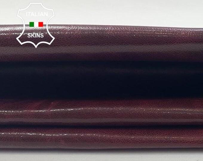 WINE BORDEAUX shiny rough vegetable tan thick Italian Goatskin Goat Leather skin skins hide hides 5sqf 1.1mm #C3464