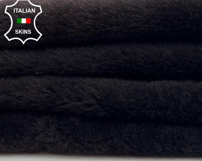 VERY DARK BROWN Short Hair On Soft sheepskin Lamb shearling fur hairy sheep Italian leather hide hides skin skins 17"x36"  #C1079