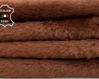 RUST BROWN Hair On Soft sheepskin Lamb shearling fur hairy sheep Italian leather hide hides skin skins 22"x28"  #C634