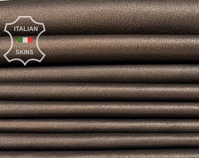 DARK BROWN PEARLIZED Antiqued Rough Thin Soft Italian Lambskin Lamb Sheep Leather pack 5 hides skins total 30sqf 0.6mm #B8231