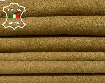 CAMEL BROWN SUEDE Thin Very Soft Italian Lambskin Lamb Sheep Leather pack 10 hides skins total 50sqf 0.6mm #B4123