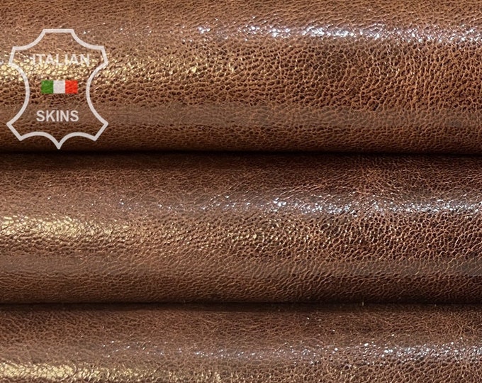 BROWN ANTIQUED RUSTIC Look Vegetable Tan Thick Italian Goatskin Goat Leather hide hides skin skins 7+sqf 1.5mm #B8035