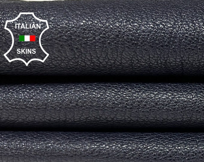 DARK BLUE SHINY Rough Vegetable Tan Thick Soft Italian Goatskin Goat leather hide hides skin skins 5sqf 1.4mm #B3393