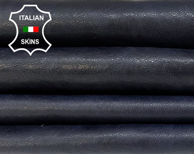 BLUE BLACK ANTIQUED Vegetable Tan Thin Soft Italian Lambskin Sheep Leather hide hides skin skins 6+sqf 0.6mm #B6675