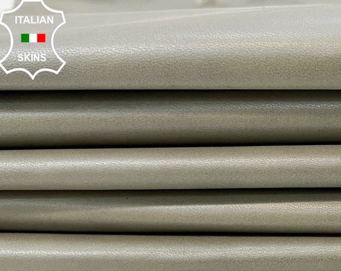 KHAKI DISTRESSED Thin Soft Italian Lambskin Lamb Sheep Leather pack 2 hides skins total 10sqf 0.6mm #C13