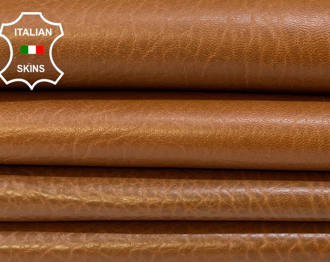 NATURAL GRAINY TAN Brown Vegetable Tan Thick Italian Lambskin Lamb Sheep Leather pack 2 hides skins total 12sqf 1.4mm #B8900