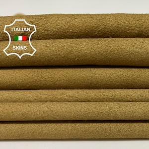 CAMEL BROWN SUEDE Thin Very Soft Italian Lambskin Lamb Sheep Leather pack 10 hides skins total 50sqf 0.6mm #B4123