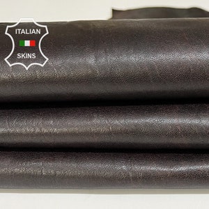 BURGUNDY ANTIQUED Vegetable Tan Thick Italian Lambskin Lamb Sheep Leather hide hides skin skins 5+sqf 1.3mm #B6985