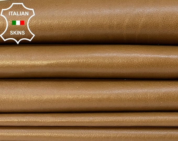 CAMEL BROWN Soft Italian Lambskin Sheep Leather pack 2 hides skins total 11sqf 0.7mm #B9607