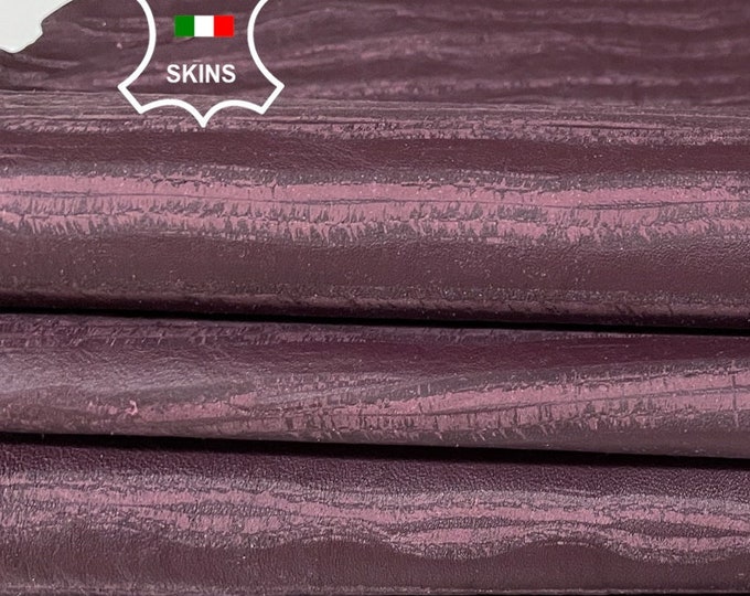 Delivered Duty paid - BURGUNDY VINTAGE LOOK Soft Italian Lamb Leather pack 4 skins total 20sqf 0.9mm #B2212