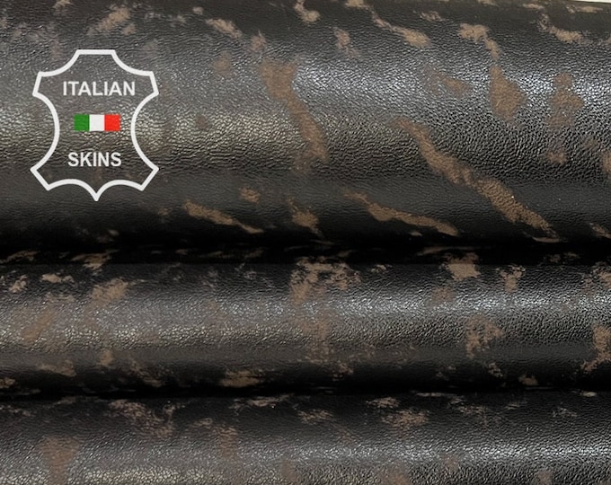 DARK BROWN VINTAGE Look Distressed Vegetable Tan Soft Italian Lambskin Lamb Sheep Leather hide hides skin skins 6sqf 1.0mm #B6992