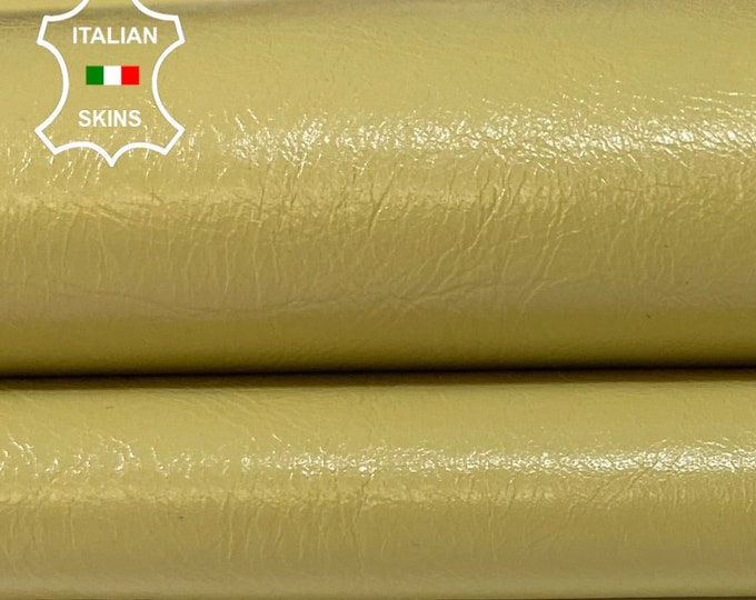 BEIGE SHINY WRINKLED Italian Lambskin Lamb sheep leather skin skins hide hides 5sqf 0.7mm #A9360