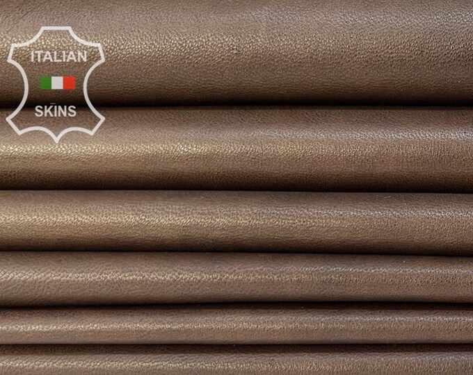 BROWN ANTIQUED RUSTIC Distressed Look Thin Soft Italian Lambskin Lamb Sheep Leather pack 2 hides skins total 10+sqf 0.6mm #B8224