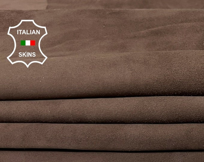 COCOA BROWN SUEDE soft Italian Goatskin Goat Leather hide hides skin skins 4sqf 0.8mm #A9643