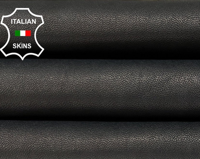 ANTHRACITE BLACK STRETCH Naked Soft Italian Lambskin Lamb Sheep Leather hide hides skin skins 5+sqf 0.8mm #B6833