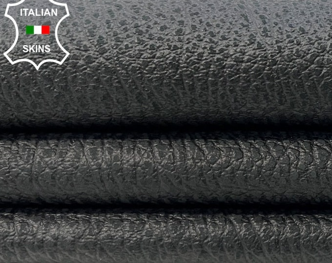 ANTHRACITE BLACK RHINO Grainy Italian Lambskin Lamb Sheep Leather hide hides skin skins 8sqf 1.0mm #C467