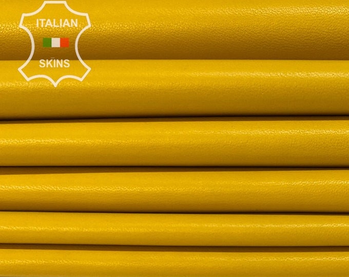 MANGO YELLOW Thin Soft Italian Lambskin Lamb Sheep Leather pack 2 hides skins total 12sqf 0.5mm #B8282
