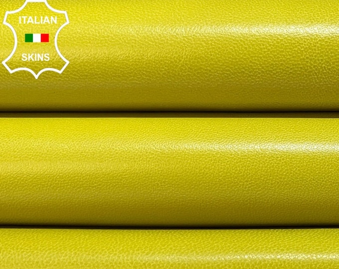 MUSTARDY YELLOW Thick Soft Italian Lambskin Lamb Sheep Leather hide hides skin skins 4+sqf 1.1mm #B8414