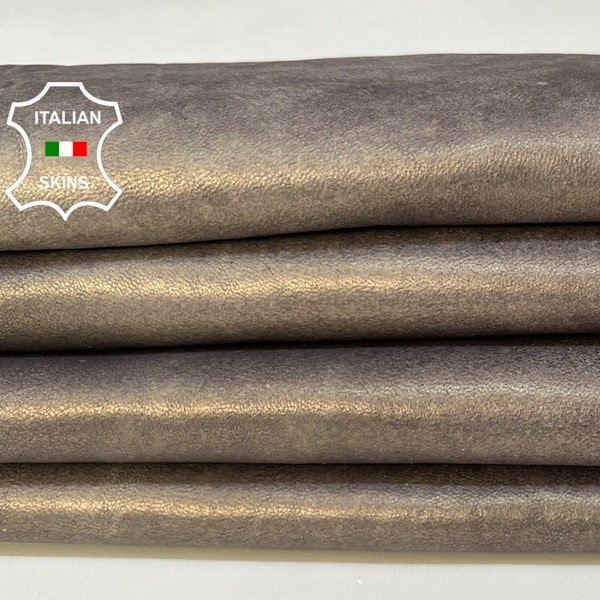 PEARLIZED TAUPE GREY Distressed Vintage Look Soft Italian Lambskin Lamb Sheep Leather hide hides skin skins  6+sqf 1.0mm #B9101