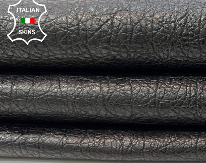 DARK BROWN ANTIQUED Grainy Rough Coated Thick Soft Italian Lambskin Lamb Sheep Leather hide hides skin skins 8sqf 1.5mm #C468