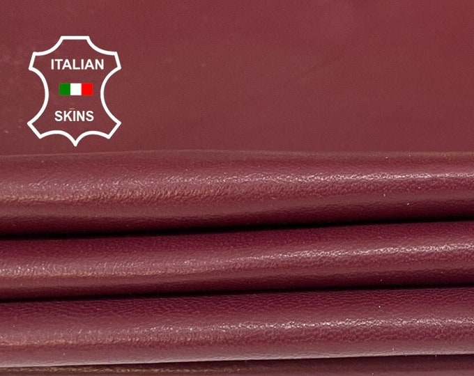 WINE BURGUNDY soft Italian Lambskin Lamb Sheep leather hides pack 3 skins total 25sqf 0.7mm #A9769