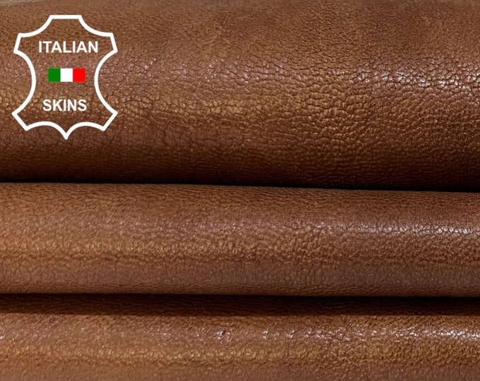 BROWN DISTRESSED VEGETABLE Tan Thick Soft Italian Goatskin Goat leather pack 8 hides skins total 24sqf 1.1mm #B5051