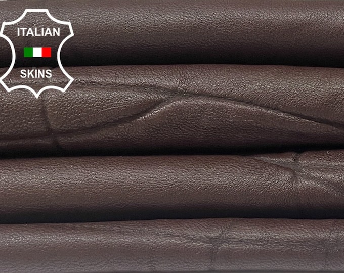 CHOCOLATE BROWN TEXTURED Soft Italian Lambskin Lamb Sheep Leather hides hide skin skins 6sqf 0.7mm #B1429