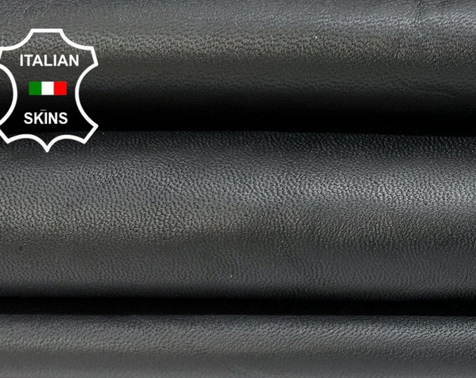 BLACK ANTIQUED Thick Italian Lambskin Lamb Sheep leather hide hides skin skins 8sqf 1.1mm #B6947