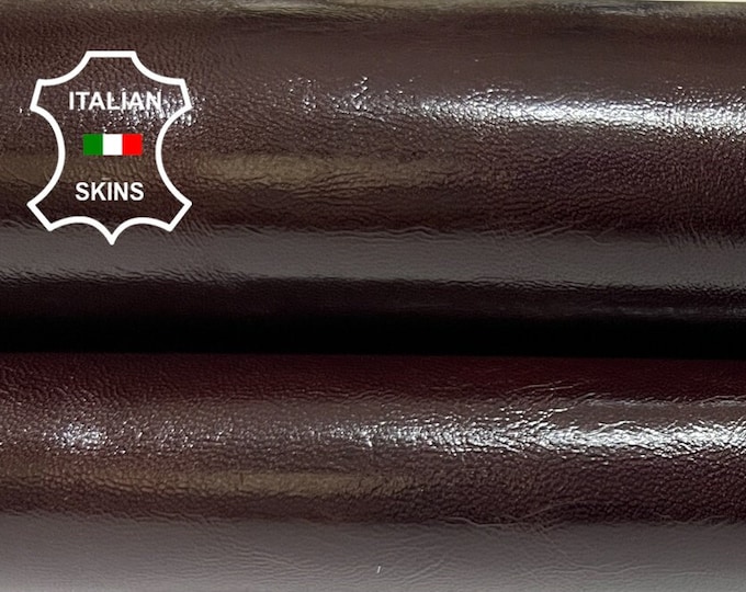 MAROON BROWN SHINY Antiqued Italian Goatskin Goat Leather hides hide skin skins 5sqf 1.0mm #B4760
