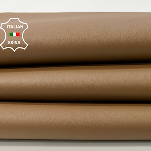 CAMEL BROWN Italian Lambskin Lamb Sheep Leather hide hides skin skins 4+sqf 0.9mm #C396