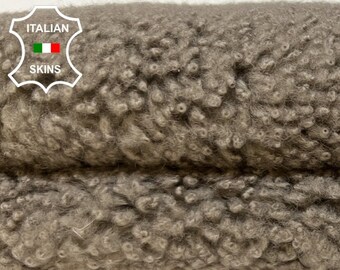 KHAKI Hair On sheepskin shearling fur hairy sheep Italian leather hide hides skin skins 18"x18"  #B4020