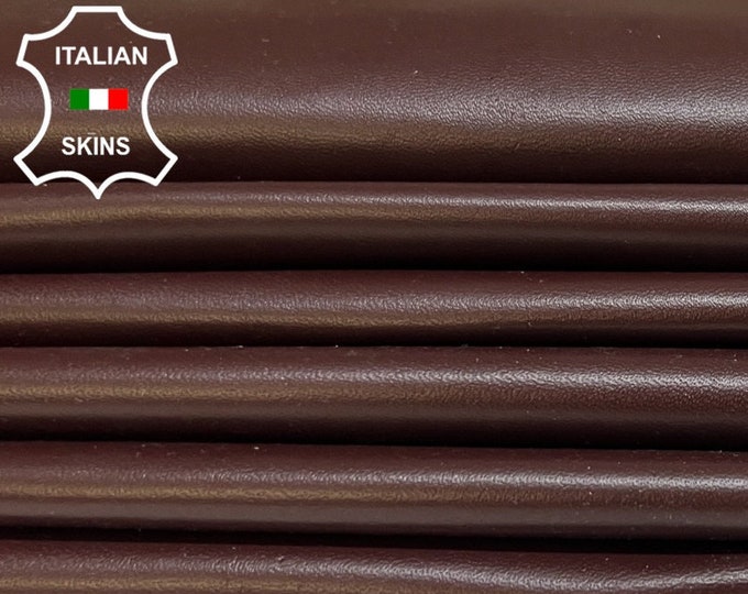 REDDISH BROWN Thin Soft Italian Lambskin Lamb Sheep Leather pack 2 hides skins total 12sqf 0.6mm #B6483