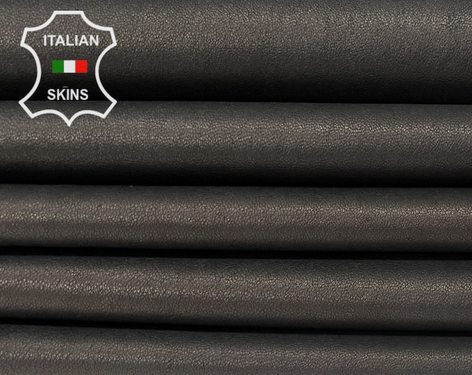 ANTHRACITE BLACK STRETCH Naked Soft Italian Lambskin Lamb Sheep Leather pack 3 hides skins total 15sqf 0.7mm #B6952