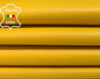 AMBER YELLOW Soft Italian Lambskin Lamb Sheep Leather pack 2 hides skins total 10sqf 1.0mm #B5239