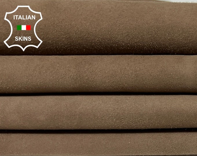 WALNUT BROWN SUEDE soft Italian Goatskin Goat Leather hide hides skin skins 3sqf 0.8mm #A9642