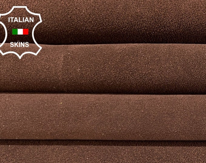 BROWN SUEDE Thick Soft Italian Calfskin Calf Leather hide hides skin skins 12+sqf 1.2mm #B6655