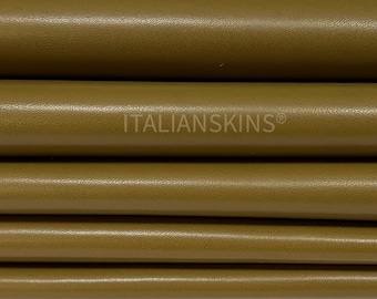 OLIVE DRAB Italian Metis Lambskin Lamb Sheep Leather pack 2 hides skins total 12sqf 0.8mm #B8302