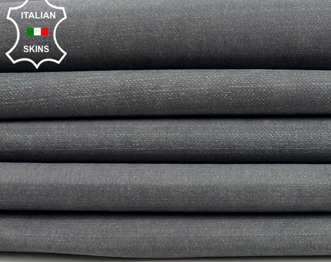 GREY Denim Printed On Vintage Look Soft Italian STRETCH Lambskin Lamb Sheep Leather pack 2 hides skins total 10sqf 0.7mm #C1037