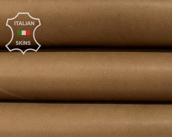 NATURAL WALNUT BROWN Vegetable Tan Soft Italian Lambskin Lamb Sheep Leather hide hides skin skins 7+sqf 0.9mm #B7199