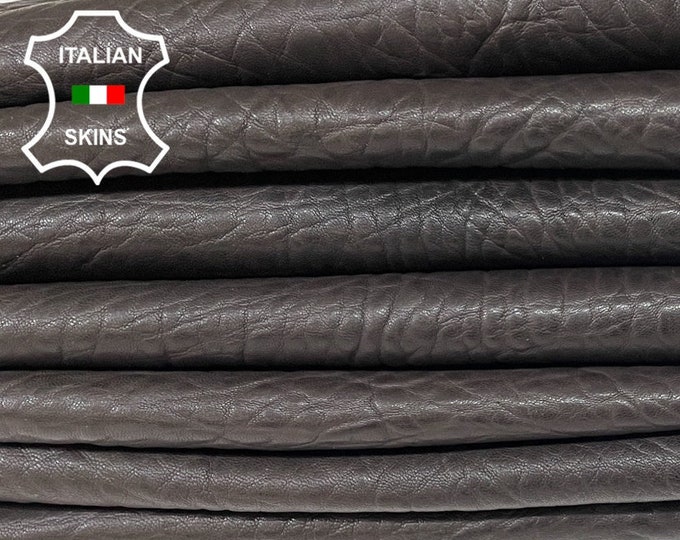 DARK BROWN BUBBLY Grainy Vegetable Tan Thick Italian Lambskin Lamb Sheep Leather hides pack 3 skins total 13sqf 1.3mm #B791