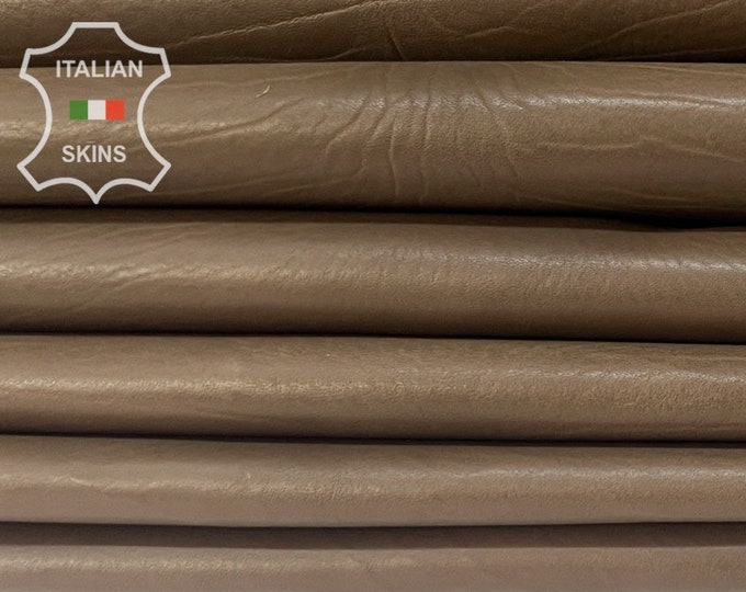 NATURAL MOCHA BROWN Soft Italian Calfskin Cow Leather pack 2 hides skins total 10+sqf 1.0mm #B7765