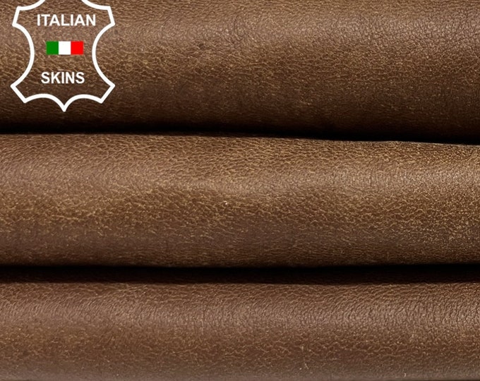 CHESTNUT BROWN Vintage Look Vegetable Tan Soft Italian Lambskin Lamb Sheep Leather hide hides skins skins 6sqf 0.7mm #B6500