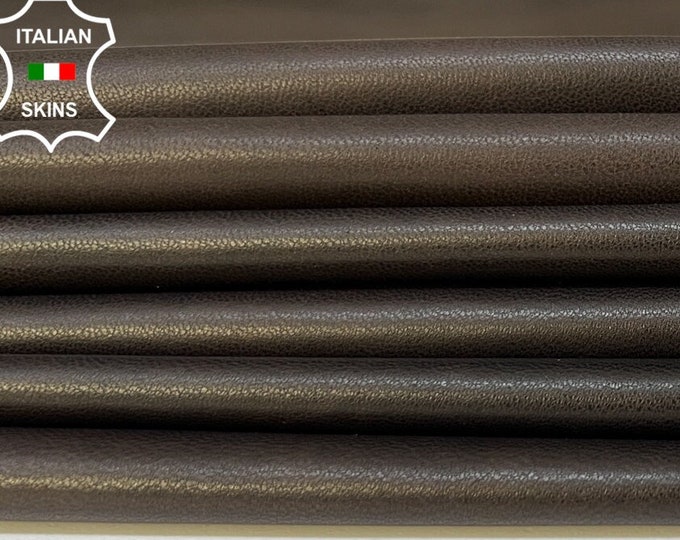 DARK BROWN Soft Italian Lambskin Lamb Sheep Leather pack 5 hides skins total 22sqf 0.7mm #B9718