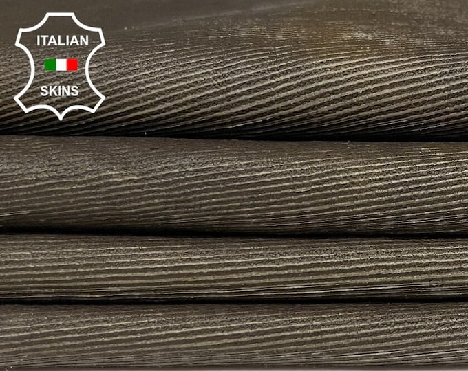 OLIVE LINES TEXTURED vintage look vegetable tan soft Italian Lambskin Lamb Sheep leather skin skins hide hides 5sqf 1.0mm #A9085