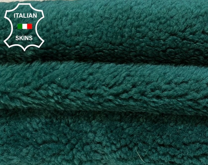 TEAL GREEN Hair On sheepskin shearling fur hairy sheep Italian leather skin skins hide hides 21"x31"  #B8458