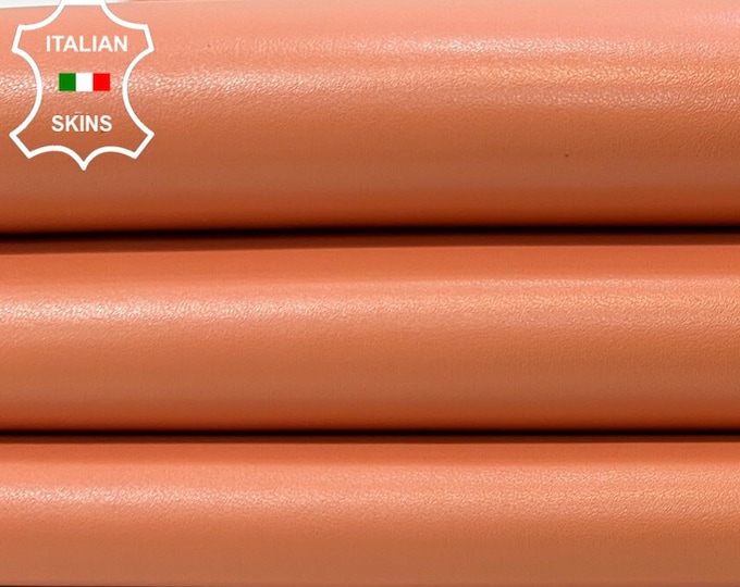 PEACH ORANGE Thick Soft Italian Lambskin Lamb Sheep Leather hide hides skin skins 9sqf 1.1mm #B9986